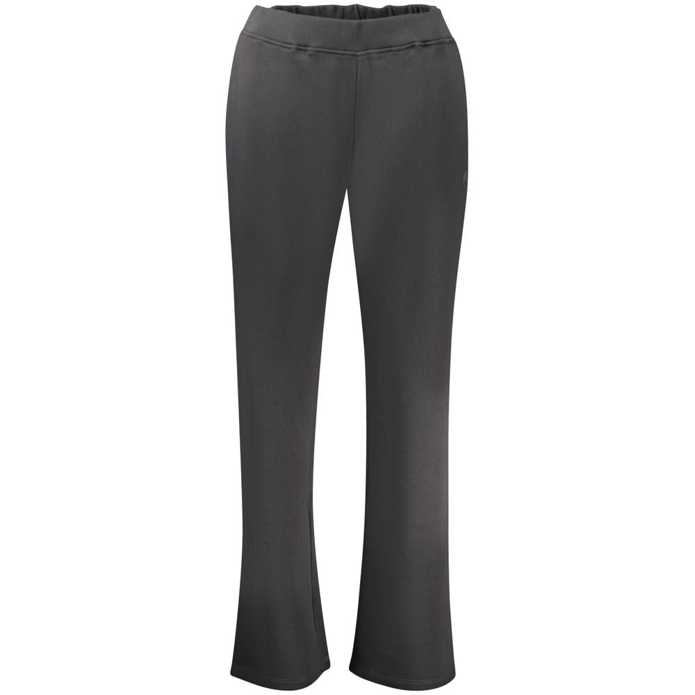 Joggers by North Sails for women in cotton black presents a tailored silhouette, showcasing a tailored wide and long cut with a refined for a truly tailored aesthetic.
