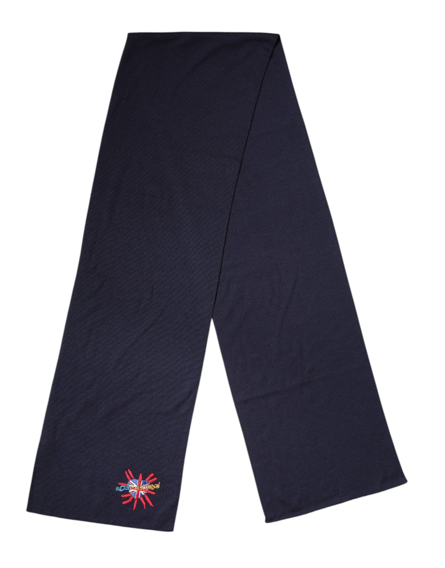Dolce & Gabbana Blue Wool DG Loves London Neck Wrap Scarf