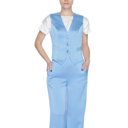 Vest by Silence for women in stretch polyester blue features a chic silhouette, expertly detailed with a refined and premium pockets for a truly chic look.