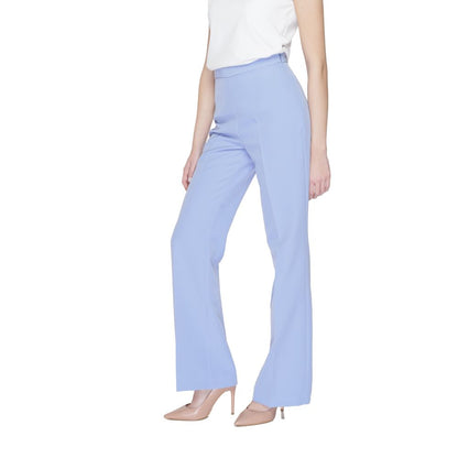 Trousers by Silence for women in stretch polyester purple features an sartorial silhouette, showcasing a precise wide and long with a sartorial high rise for a refined look.