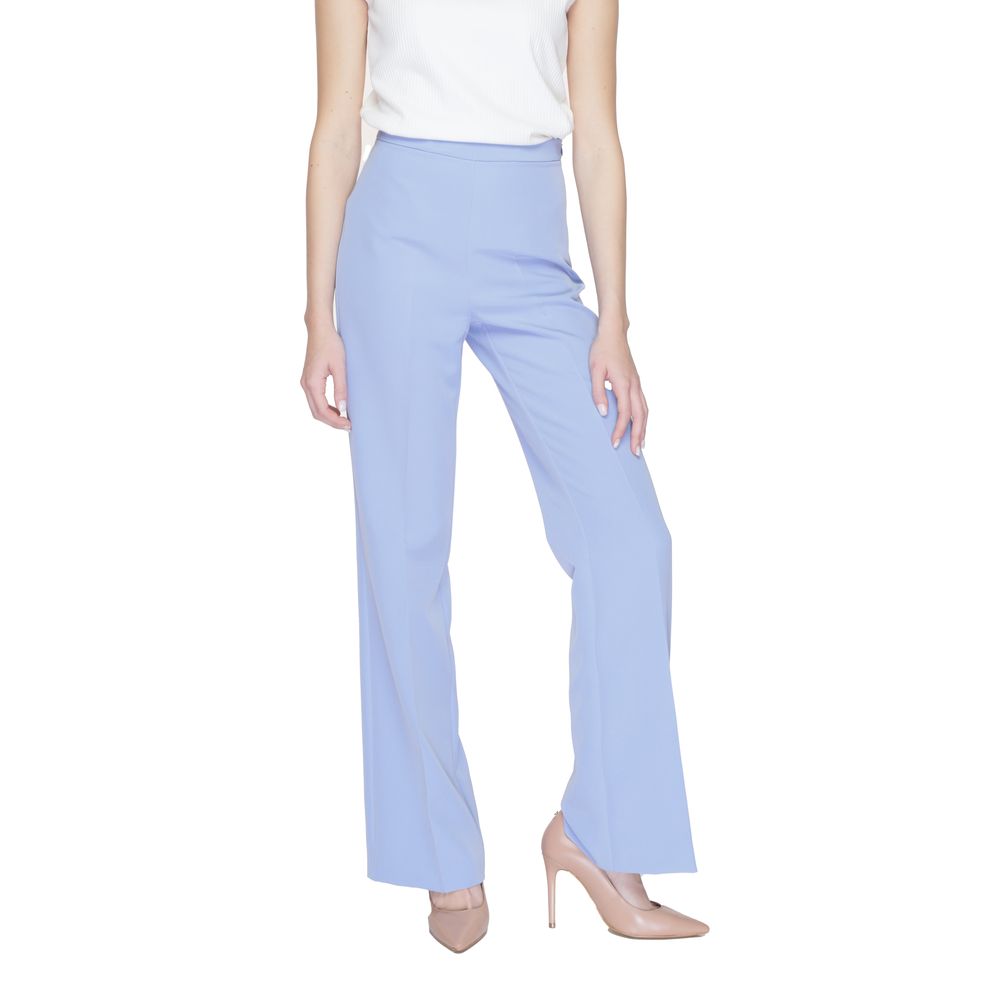 Trousers by Silence for women in stretch polyester purple features an sartorial silhouette, showcasing a precise wide and long with a sartorial high rise for a refined look.