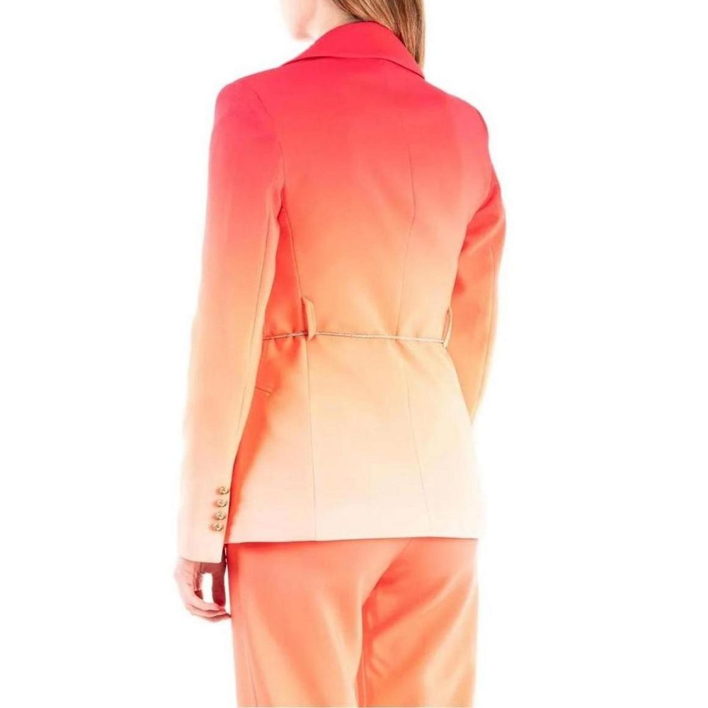 Blazer by Silence for women in stretch polyester gradient & orange features an stylish silhouette, showcasing a sophisticated lapel neckline and stylish for a truly stylish finish.