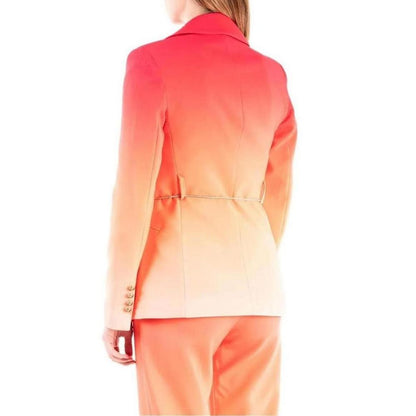 Blazer by Silence for women in stretch polyester gradient & orange features an stylish silhouette, showcasing a sophisticated lapel neckline and stylish for a truly stylish finish.