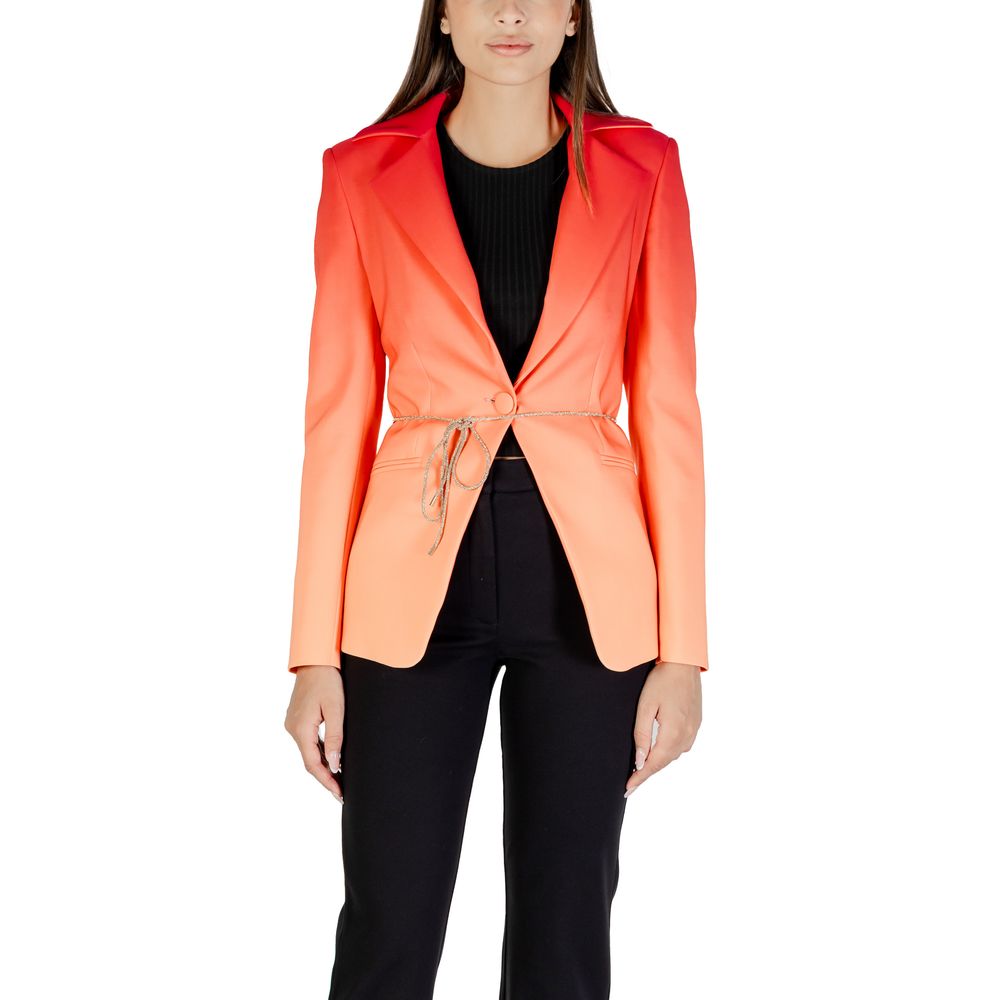 This Blazer by Silence for women in stretch polyester gradient & orange presents a tailored silhouette, meticulously tailored with a tailored lapel neckline and distinctive for a tailored finish.