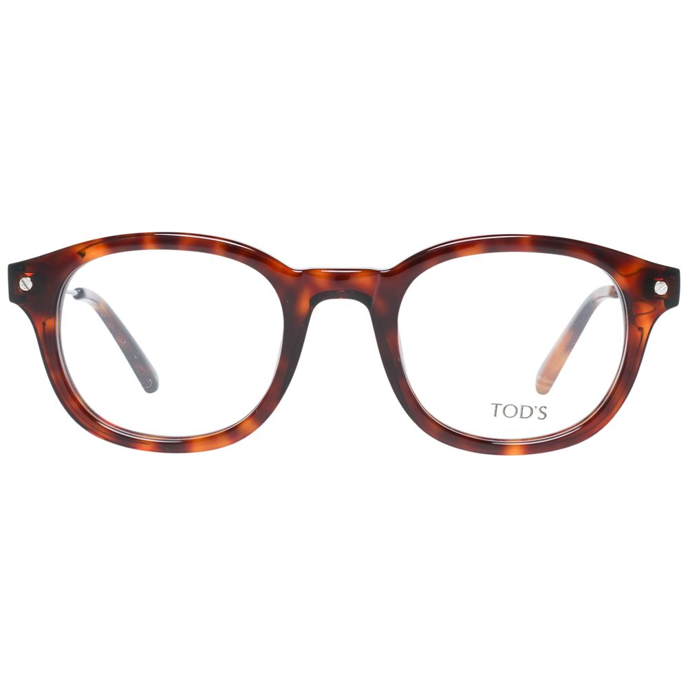 Eyeglasses Frames by Tod's for unisex in plastic brown showcases a refined full-frame frame design with a refined brown coloured frame finish for a refined and sophisticated look.