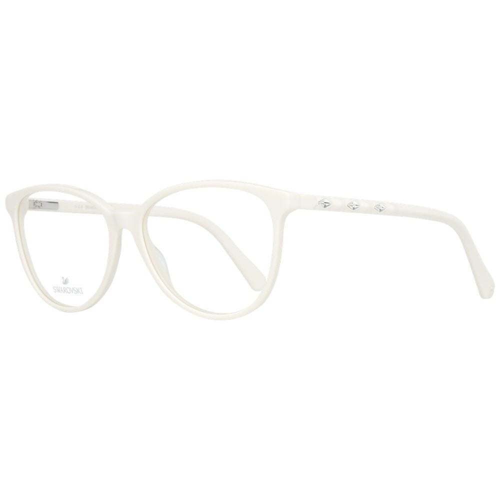 Eyeglasses Frames by Swarovski for women in plastic cream showcases a refined full-frame frame design with a refined cream coloured frame finish for a refined and sophisticated look.