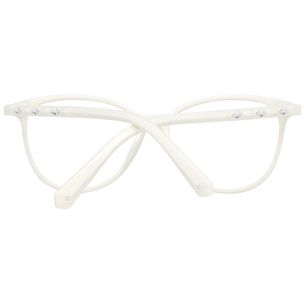 Eyeglasses Frames by Swarovski for women in plastic cream features an refined silhouette, showcasing a sophisticated cream coloured frame and refined full-frame frame design for a refined look.