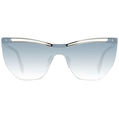 Sunglasses by Just Cavalli for women in metal silver features an lustrous half-rim mono-lens frame design with silver coloured frame detailing and gradient category-2-medium-tint lens for a lustrous aesthetic.