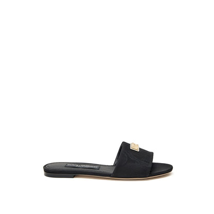 Slider Slippers from Dolce & Gabbana for women in cotton polyester & viscose black, gold & jacquard features a dynamic design from the Women's Cotton Polyester & Viscose Slider Slippers collection, highlighting a with a and functional .