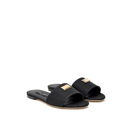 Slider Slippers by Dolce & Gabbana for women in cotton polyester & viscose black, gold & jacquard features an timeless Women's Cotton Polyester & Viscose Slider Slippers aesthetic, defined by a and a refined .