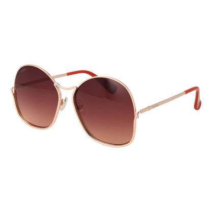 Max Mara Butterfly Gradient Dark-Tint Metal Sunglasses - Rose Gold