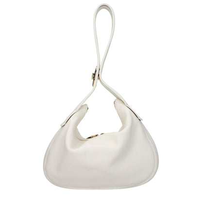 Medium Handbag by Valentino Garavani for women in leather beige & ivory features a refined silhouette, showcasing a secure zipper, organized internal-pockets, and versatile handle for a refined finish.