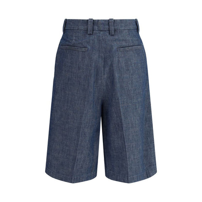 Bermuda Shorts by Jil Sander for men in cotton blue & signature features an nuanced silhouette, showcasing a nuanced regular-fit with a short cut and for a sophisticated, premium finish.