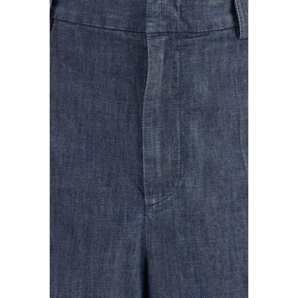 Bermuda Shorts by Jil Sander for men in cotton blue & signature presents a contemporary silhouette, showcasing a contemporary regular-fit with a refined short and elegant .