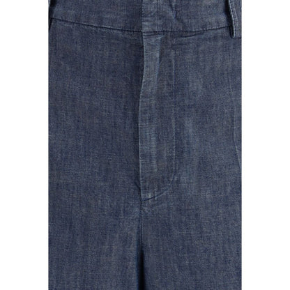 Bermuda Shorts by Jil Sander for men in cotton blue & signature presents a contemporary silhouette, showcasing a contemporary regular-fit with a refined short and elegant .