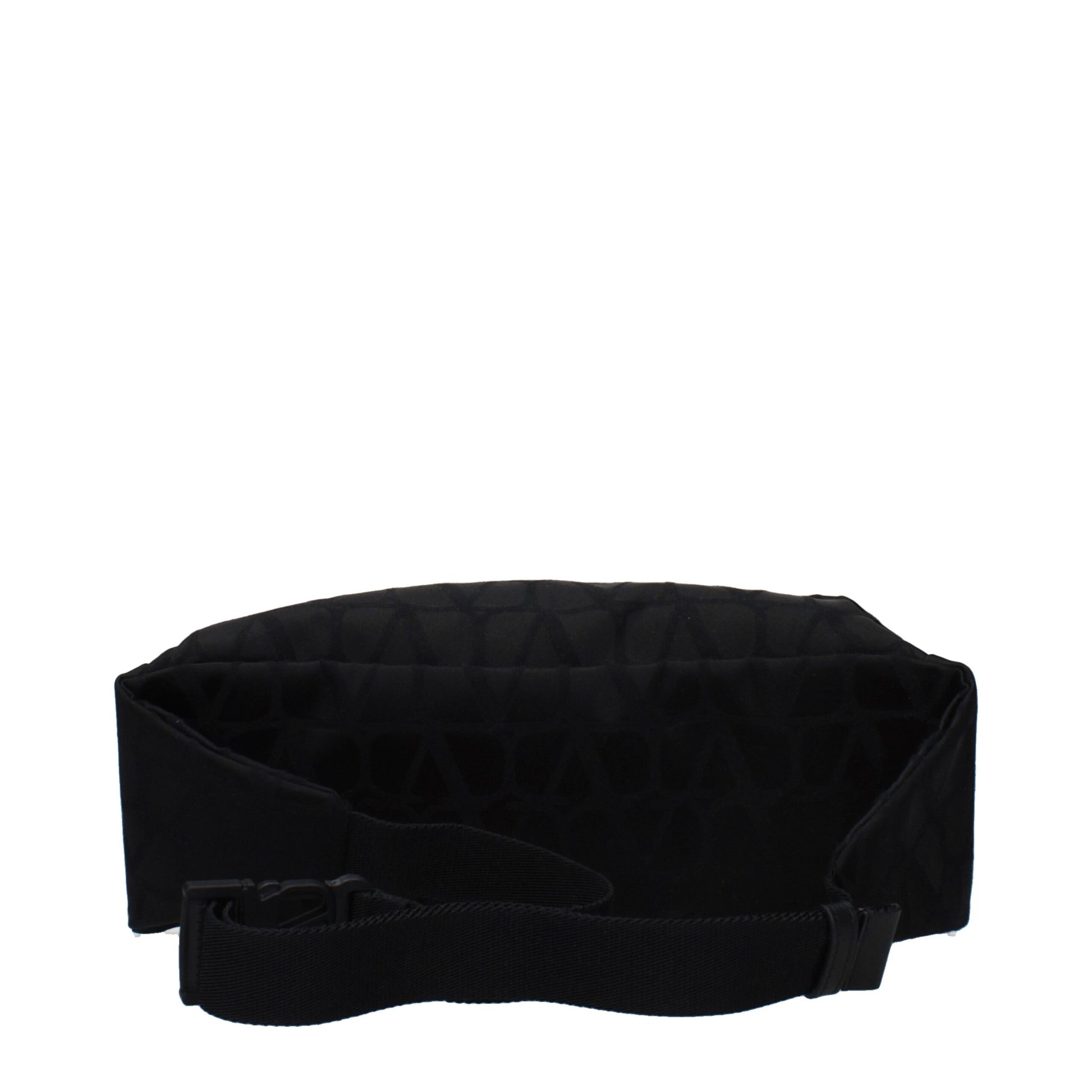 Backpack by Valentino Garavani for men in fabric black showcases an architectural Fabric Backpack design, featuring a secure , ample , and architectural backpack-strap & adjustable-strap for a sophisticated look.