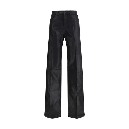 Jeans by L'Agence for women in stretch denim cotton black features an sartorial regular-fit & wide and long with a high rise cut for a sartorial finish.