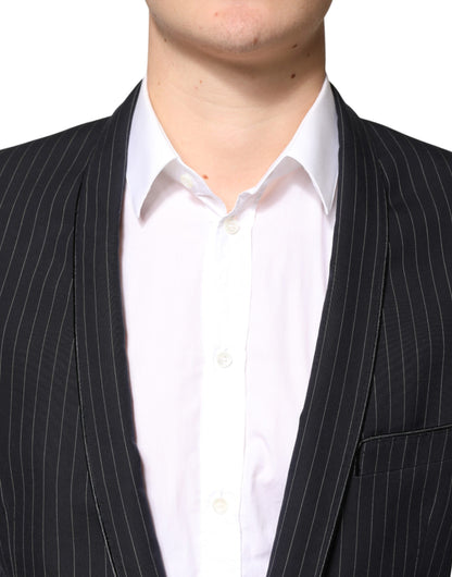 Dolce & Gabbana Men's Viscose Cotton Blazer - Black Striped