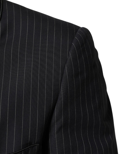 Dolce & Gabbana Men's Viscose Cotton Blazer - Black Striped