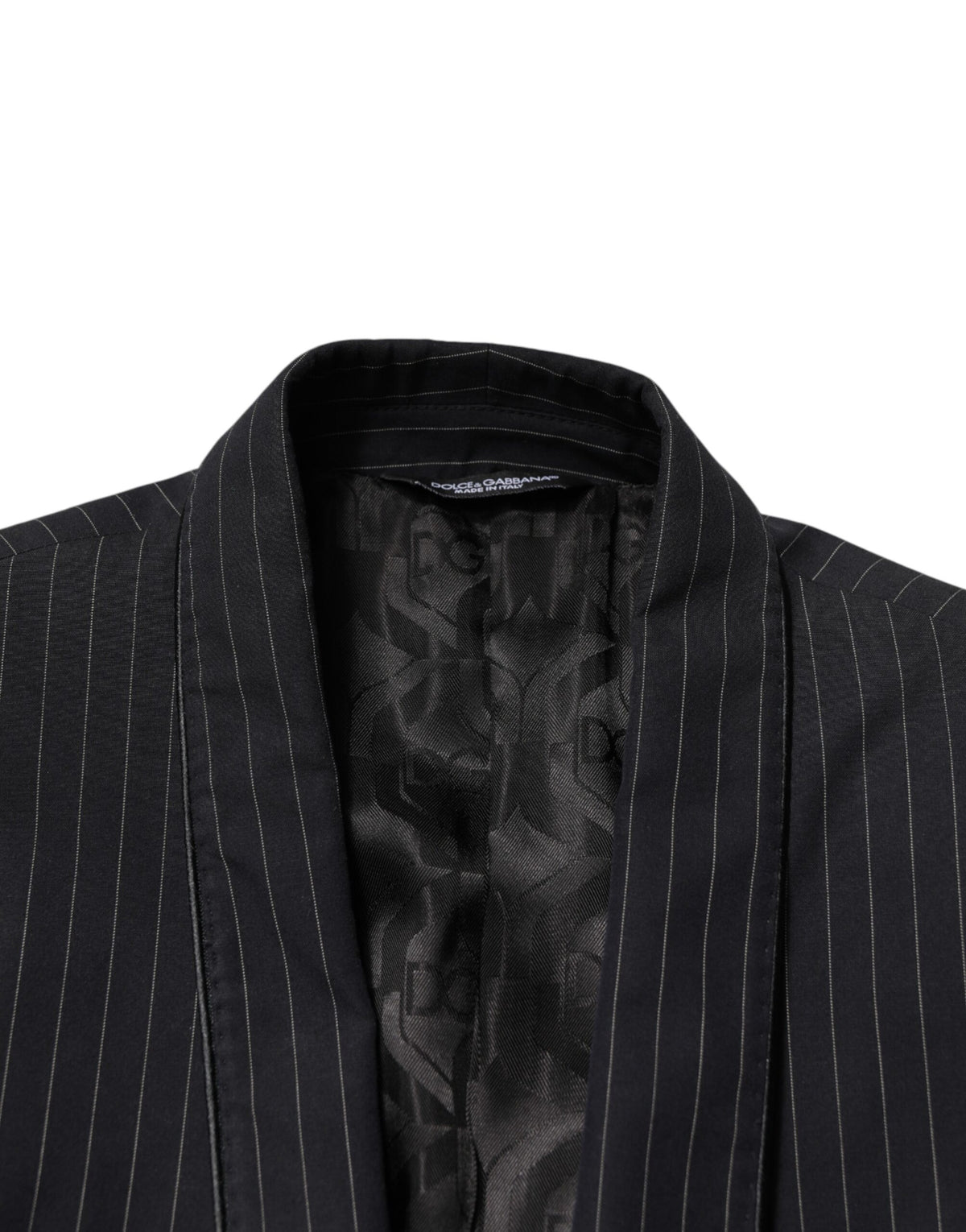 Dolce & Gabbana Men's Viscose Cotton Blazer - Black Striped
