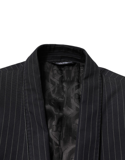 Dolce & Gabbana Men's Viscose Cotton Blazer - Black Striped