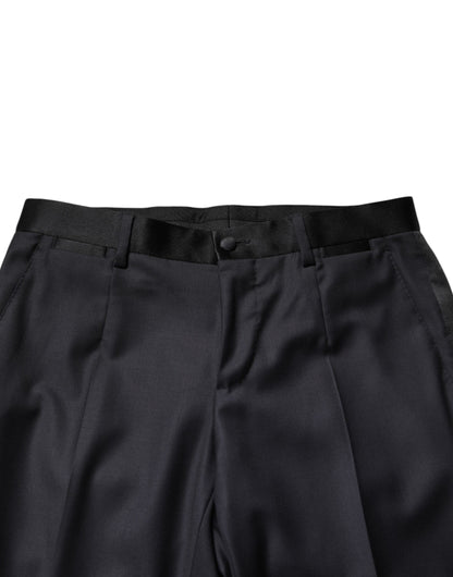 Dolce & Gabbana Black Wool Single Breasted 3 Piece Men Suit