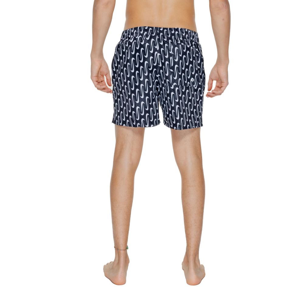 Swim Shorts by Nike for men in polyester black showcases a sculptural silhouette, expertly capturing the sophisticated essence of the sculptural Men's Quick-Drying Polyester Swim Shorts design for a premium poolside look.