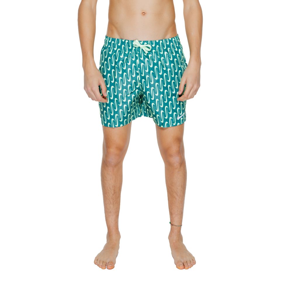 Swim Shorts by Nike for men in polyester and green showcases a sinuous silhouette, expertly cut for a sinuous fit as part of the Men's Quick-Drying Polyester Swim Shorts collection.