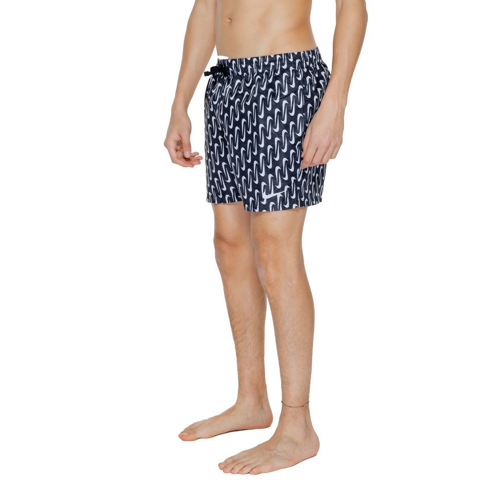Swim Shorts by Nike for men in polyester black showcases a sculptural silhouette, expertly capturing the sophisticated essence of the sculptural Men's Quick-Drying Polyester Swim Shorts design for a premium poolside look.