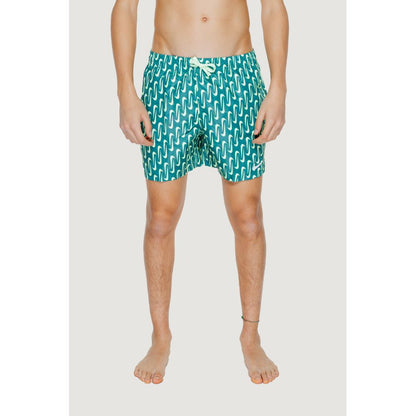 Swim Shorts by Nike for men in polyester green features an glamourous silhouette from the Men's Quick-Drying Polyester Swim Shorts collection, highlighting a refined fit and glamourous cut for a premium poolside look.