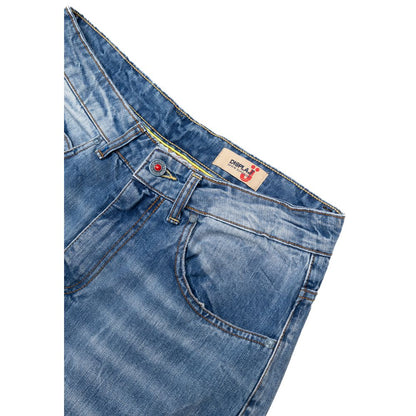 Jeans by Displaj for men in denim cotton blue features an refined tailoring silhouette, showcasing a premium relaxed-fit & regular-fit with a and long cut for a refined tailoring look.