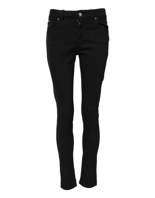 Dolce & Gabbana Women's Skinny Slim Stretch Denim Cotton Jeans - Black
