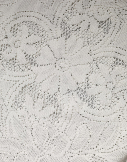 Dolce & Gabbana Women's Short-Sleeve Cotton Lace & Polyamide Blouse - White Patterned Signature