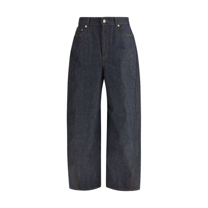 Casual Pants by Givenchy for women in cotton denim blue & signature features an sartorial regular-fit and long with a cut for a sartorial finish.