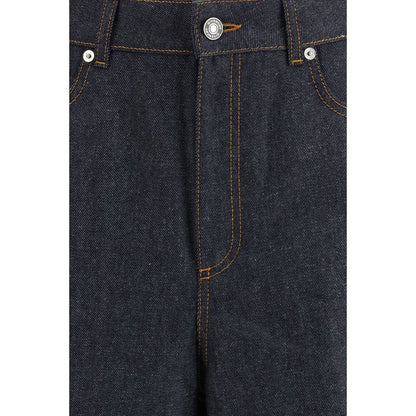 Casual Pants by Givenchy for women in cotton denim blue & signature features a polished silhouette with a polished regular-fit, reaching a polished long and finished with a polished .