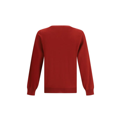 Sweatshirt by Brunello Cucinelli for men in cashmere virgin wool red presents a smart casual silhouette, featuring a smart casual crew neckline and for a sophisticated look.