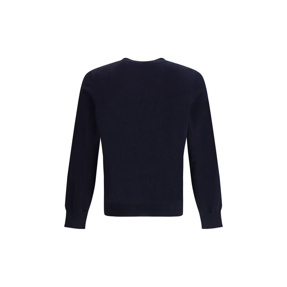 Sweatshirt by Brunello Cucinelli for men in cotton blue & natural presents a smart casual silhouette, featuring a smart casual round neckline and for a sophisticated look.