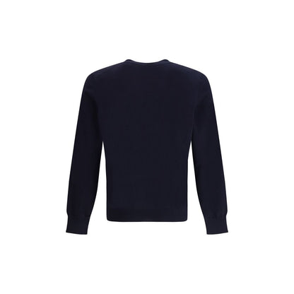 Sweatshirt by Brunello Cucinelli for men in cotton blue & natural presents a smart casual silhouette, featuring a smart casual round neckline and for a sophisticated look.