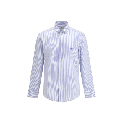 Dress Shirt by Etro for men in cotton multicolor, signature & striped showcases a sharp silhouette, elegantly detailed with a sharp and sharp .