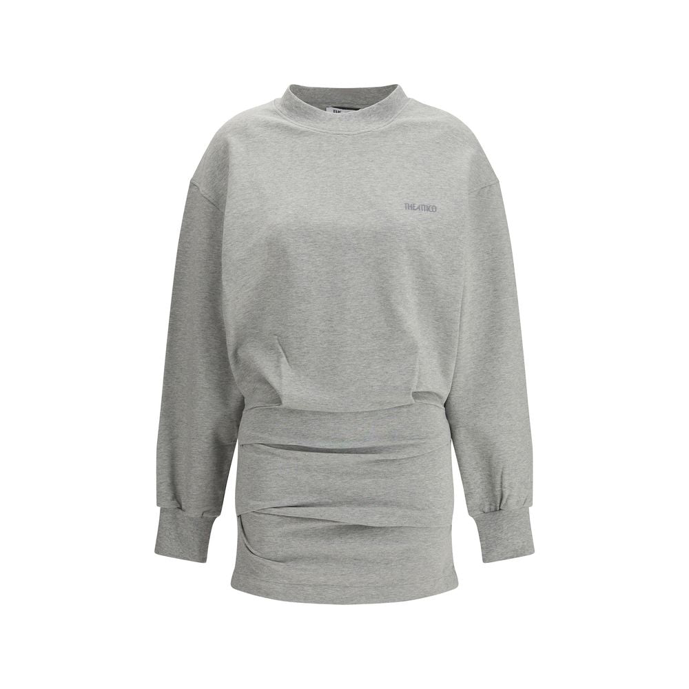 Dress by The Attico for women in stretch cotton gray features an magnificent silhouette, artfully detailed with a magnificent and long-sleeve that flows into an magnificent short mini.