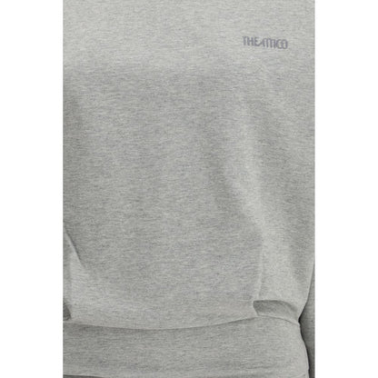 Dress by The Attico for women in stretch cotton gray presents a sinuous silhouette, showcasing a sophisticated and detailed with a sinuous short mini for a refined finish.