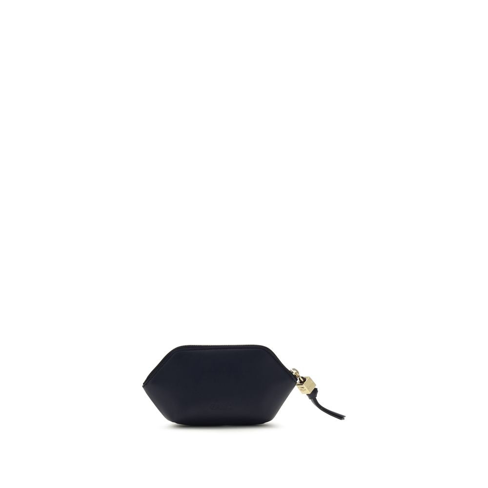 Wallet by Ganni for women in polyester polyurethane leather black & signature features a sleek silhouette, showcasing the sleek Bear Bou Polyester Polyurethane Leather Wallet design with sophisticated compact-design coin-purse for a premium look.