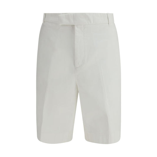 Cargo Shorts by Thom Browne for men in cotton polyester white, signature & striped features an polished silhouette, showcasing a polished regular-fit with a short and for a refined finish.