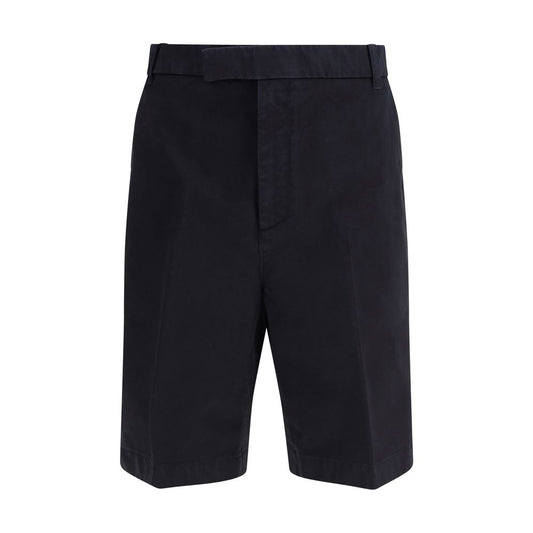 Cargo Shorts by Thom Browne for men in cotton polyester blue, signature & striped features an refined regular-fit with a short and , showcasing a refined utility-inspired aesthetic.