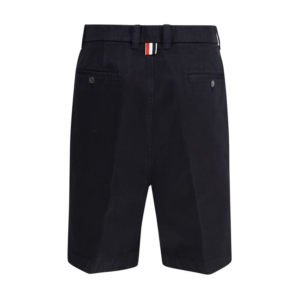 Cargo Shorts by Thom Browne for men in cotton polyester blue, signature & striped features an polished silhouette, showcasing a polished regular-fit with a short and for a refined finish.