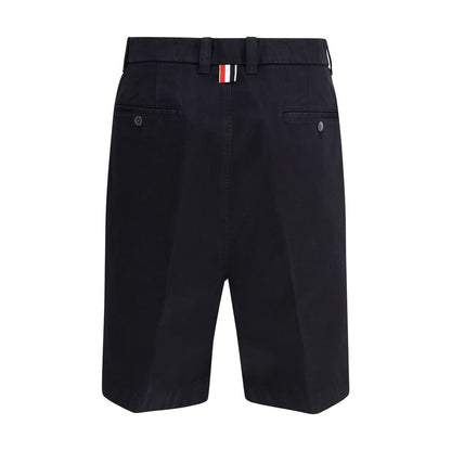 Cargo Shorts by Thom Browne for men in cotton polyester blue, signature & striped features an polished silhouette, showcasing a polished regular-fit with a short and for a refined finish.
