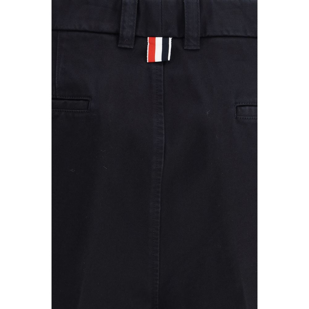 Cargo Shorts by Thom Browne for men in cotton polyester blue, signature & striped features an utilitarian design, highlighting a utilitarian regular-fit and short cut with a comfortable for a sophisticated, premium look.