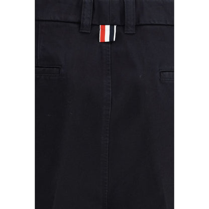 Cargo Shorts by Thom Browne for men in cotton polyester blue, signature & striped features an utilitarian design, highlighting a utilitarian regular-fit and short cut with a comfortable for a sophisticated, premium look.