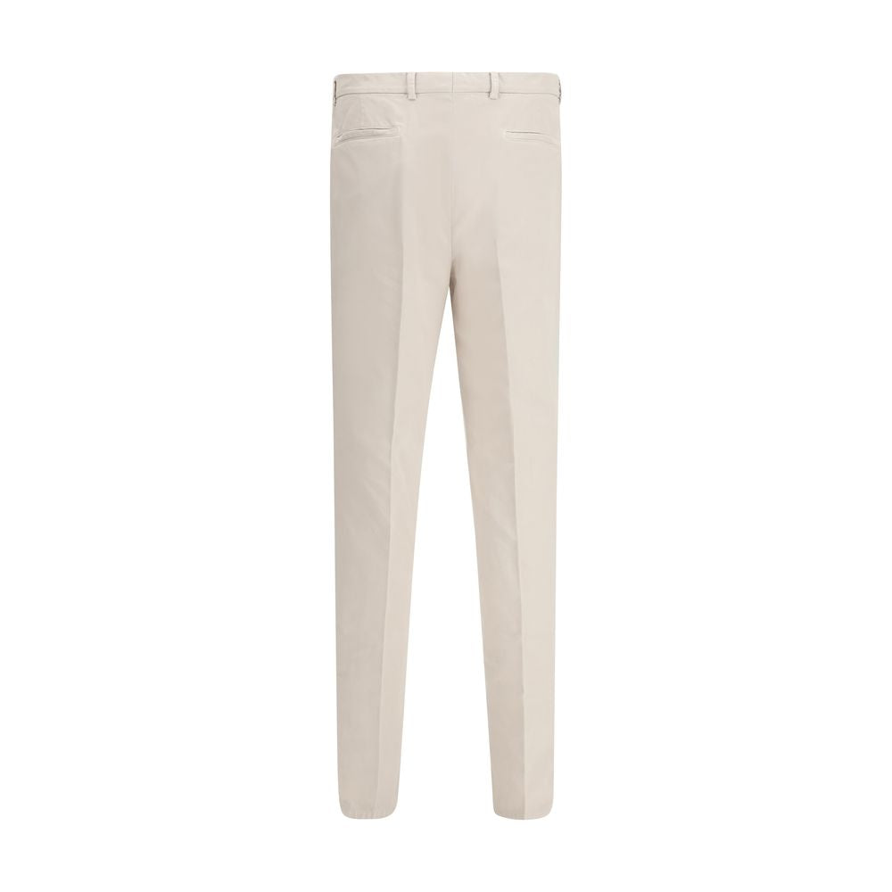 Trousers by Brunello Cucinelli for men in cotton cream features a tailored silhouette with a tailored , defined by its long and a sophisticated .