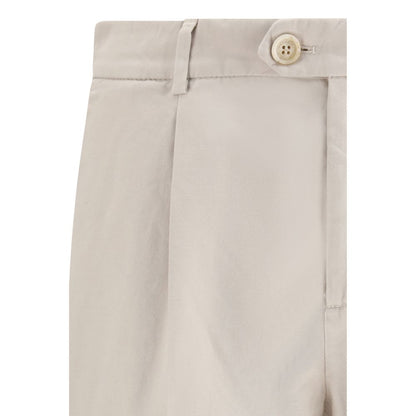 Trousers by Brunello Cucinelli for men in cotton cream features a artisanal silhouette, showcasing a sophisticated with a long and for a artisanal finish.